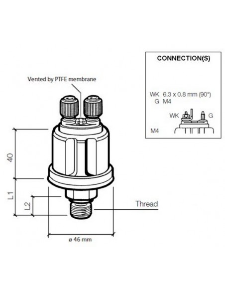 360-081-030-157C VDO Drukgever 5Bar(E/Ret)W/C0.5 M18x1,5