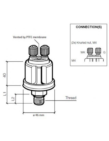 360-081-030-030C VDO Drukgever M14x1,5/10/0,7 + wc