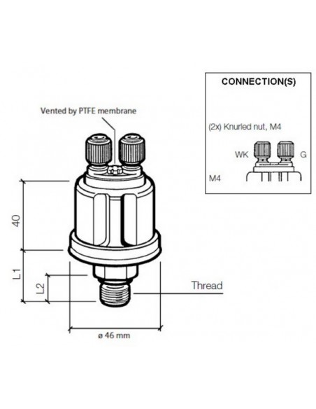 360-081-030-009C VDO Drukgever M10x1/10/0,5 + wc