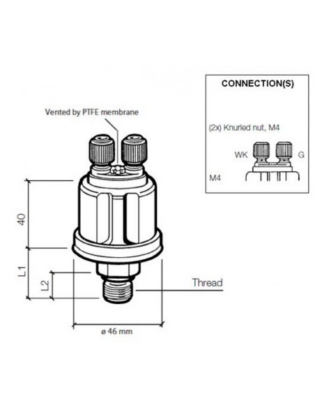 360-081-030-019C VDO Drukgever M12x1,5/10/1,5 + wc