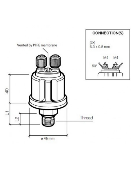 360-081-032-011C VDO Drukgever M12x1,5/2 massavrij