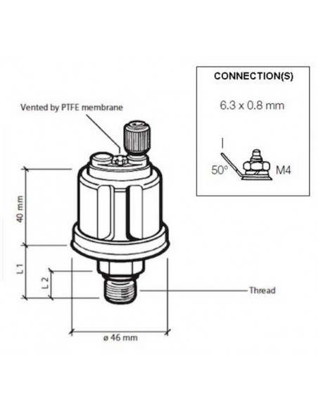 360-081-037-003C VDO Drukgever 25Bar (E/Ret) M18 x 1.5