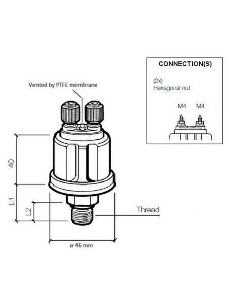 360-081-038-001C VDO Drukgever 25Bar mv