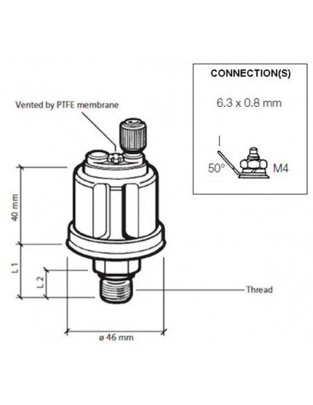 360-081-037-018C VDO Drukgever 25Bar (E/Ret) M18 x 1.5