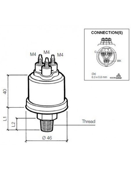 360-081-039-004C VDO Drukgever 80PSI mv WC10 1/8-27NPTF