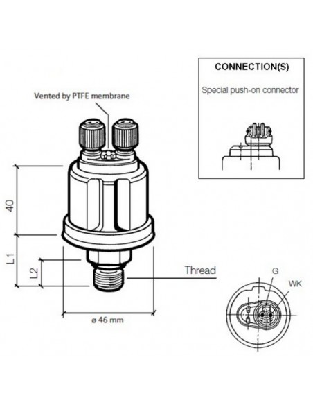 360-081-062-004A VDO Drukgever 5Bar(E/Ret)W/C1.0 M14x1.5