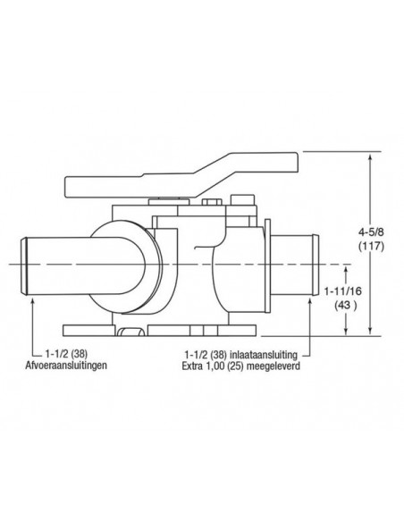 45490-1000 Jabsco Y-klep Verdeelkraan