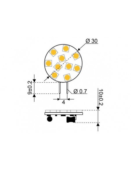 10xSMD-G4 LED 10 10-30V G4-Side outdoor