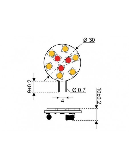 9xSMD-G4 LED 9 10-30V G4-Side