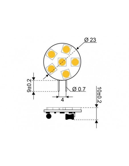 6xSMD-G4 LED 6 10-30V G4-SIDE