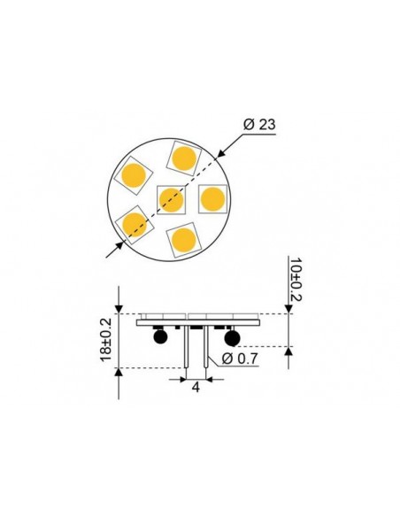 6xSMD-G4 achter LED 6 10-30V G4-RUG