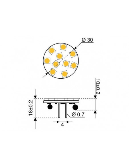 10xSMD-G4 achter LED 10 8-30V G4-RUG