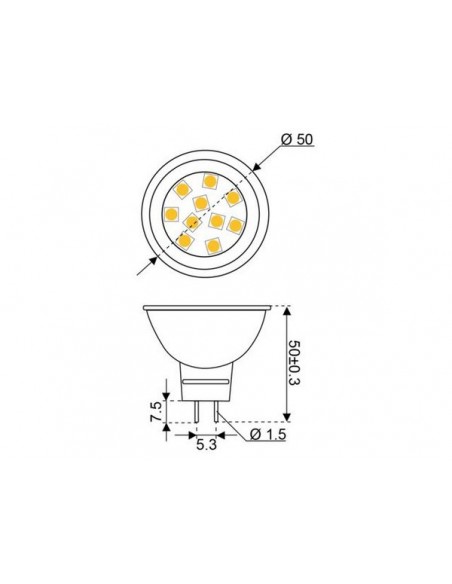 10xSMD-GU5.3 LED 10 10-30V GU5,3