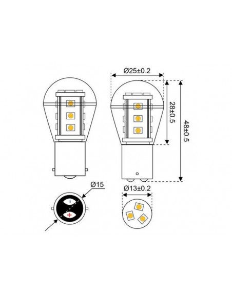 15xSMD-BA15d LED 15 10-30V BA15d