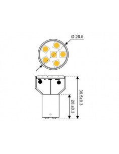 6xSMD-BA15d LED 6 10-30V BA15d 2