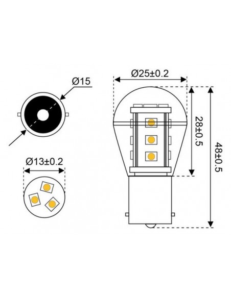 15xSMD-BA15s LED 15 10-30V 