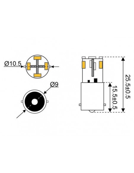 12xSMD-BA9s LED 12 10-30V BA9S