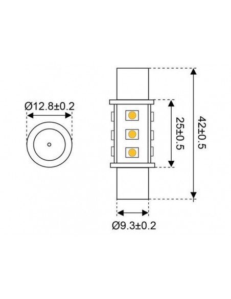 12xSMD-Aqua Signal LED12 Festoon Aqua Signal 42MM