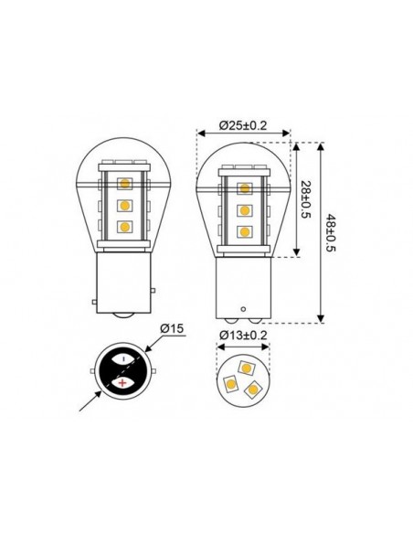 15xSMD-BAY15d LED15 10-30V 