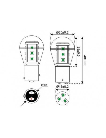 15xSMD-BAY15d LED 15 10-30V BAY15D div.kleuren