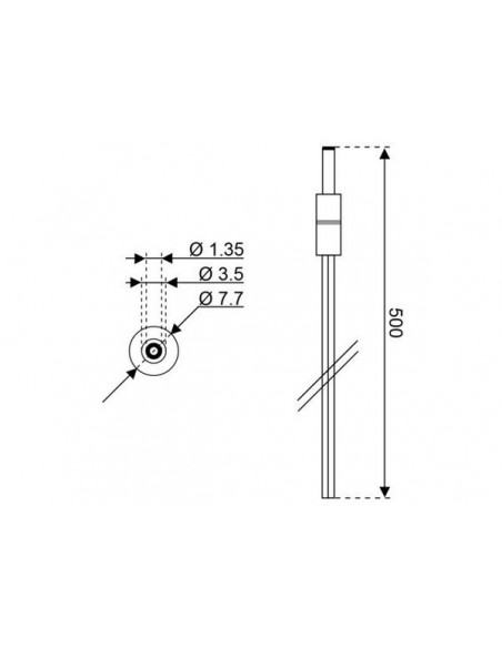 Aansluitkabel 50cm tbv LED