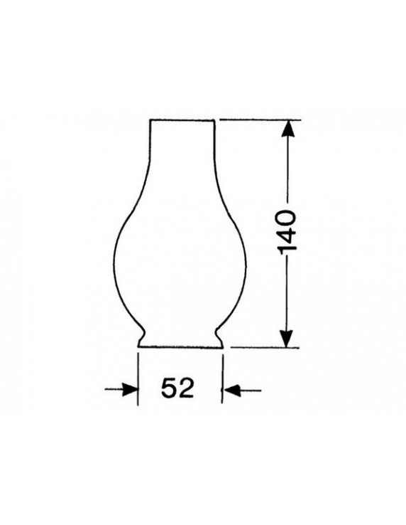 Reserveglas voor hutslingerlamp 1'' x 140mm
