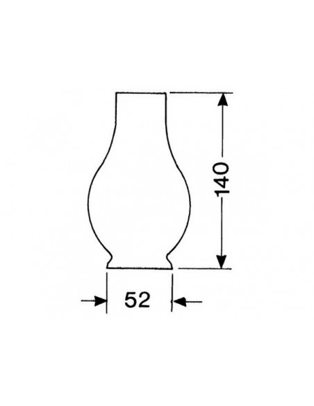 Reserveglas voor hutslingerlamp 1'' x 140mm
