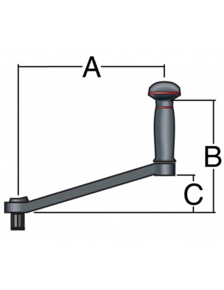 Harken aluminium lier hendel B8AP of B10AP