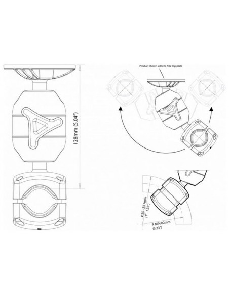 RL-ARM ROKK midi verstelbare basis voor buismontage