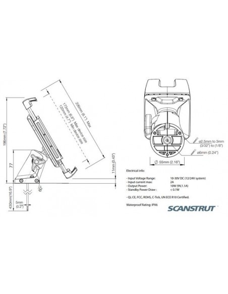 SC-CW-05F ROKK Edge telefoonhouder met oplader draadloos 10W