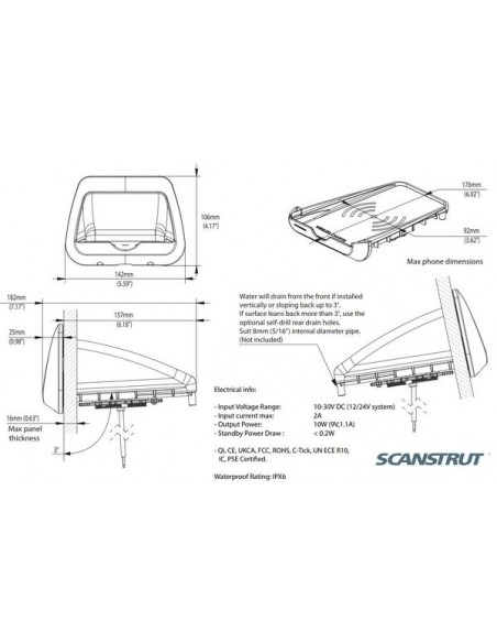 Wireless oplader 12/24V