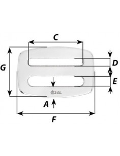 Gesp dubbel RVS 4x42 mm 2