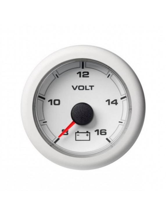 VDO OCL Voltmeter 8-16V 52mm Wit