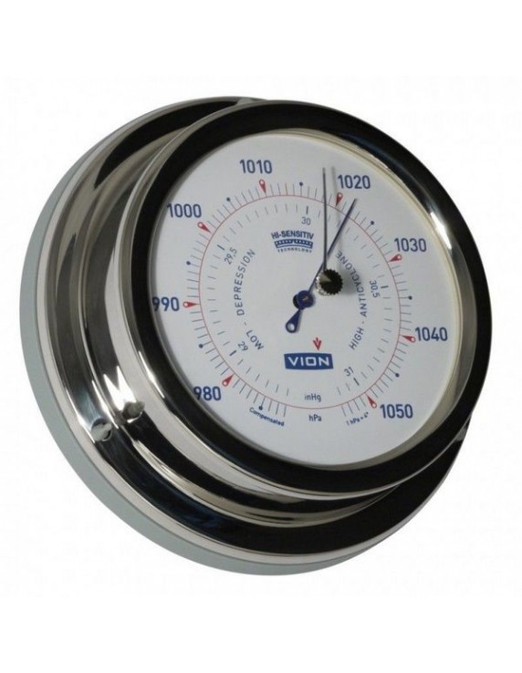 Barometer Vion RVS inclusief wandophanging Ø127 mm