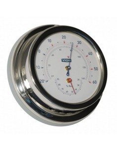 Thermometer/hygrometer RVS 127 mm incl wandophanging 