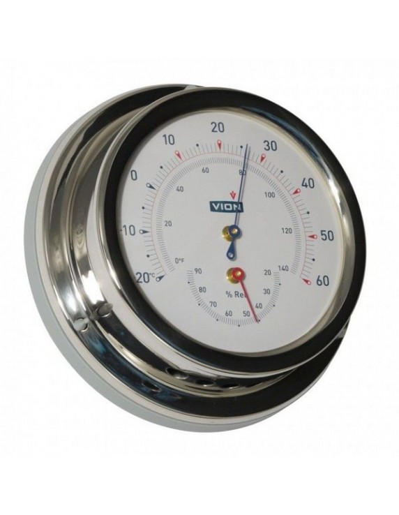Thermometer/hygrometer RVS 127 mm incl wandophanging 