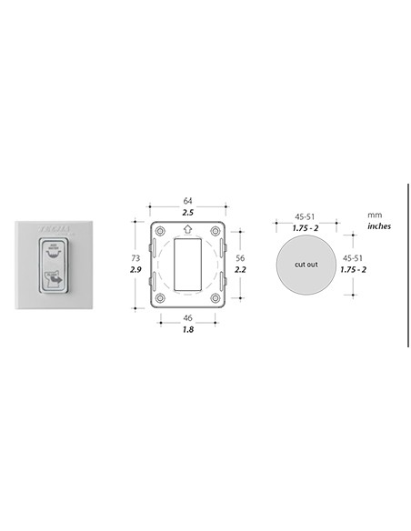 Tecma Nano, Wit, 24V, Solenoid, Eco Rocker schakelaar