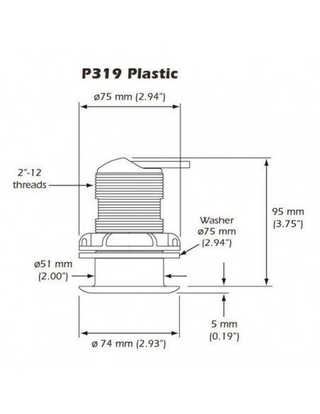 Transd.AirmarP319 dual freq.Diep/Tem