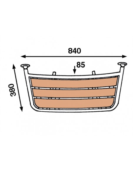 Rvs Zeilbootplatform 80x35cm PT8035