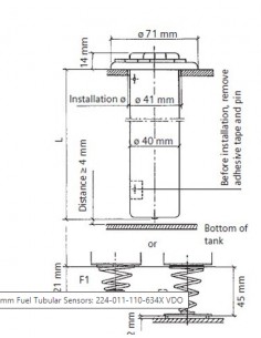 VDO buisvlotter 0-180 ohm 2