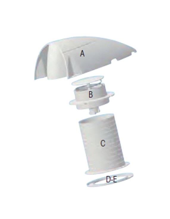 D:  Witte ring voor Ø 85 mm doorvoer 