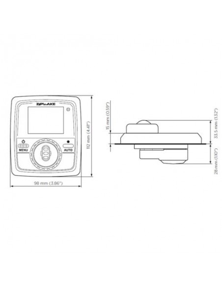 Zipwake Control Panel S met Standaard Kabel 7m