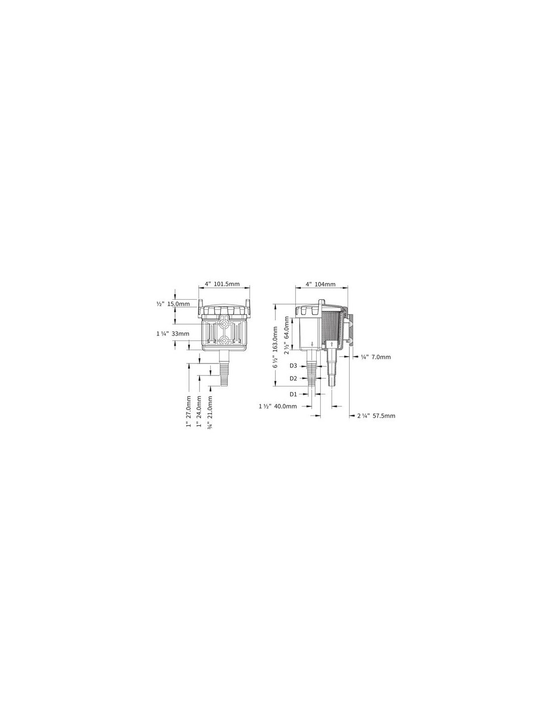 Hollex Waterfilter type S Ø 13/16/19mm Hollex Waterfilter type S Ø 13/16/19mm