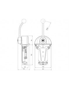 Ultraflex B301CR motorbediening topmontage enkel, chroom 2