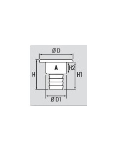 Aluminium dekvuldop Brandstof 38mm slang 2