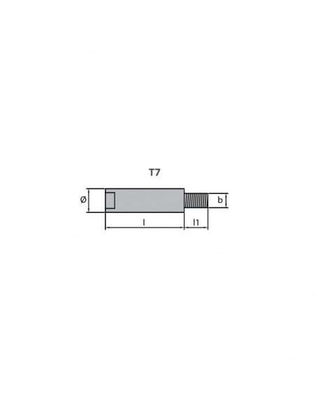 Motor anode  zink Yanmar 27210-200300 M8 lengte 30mm
