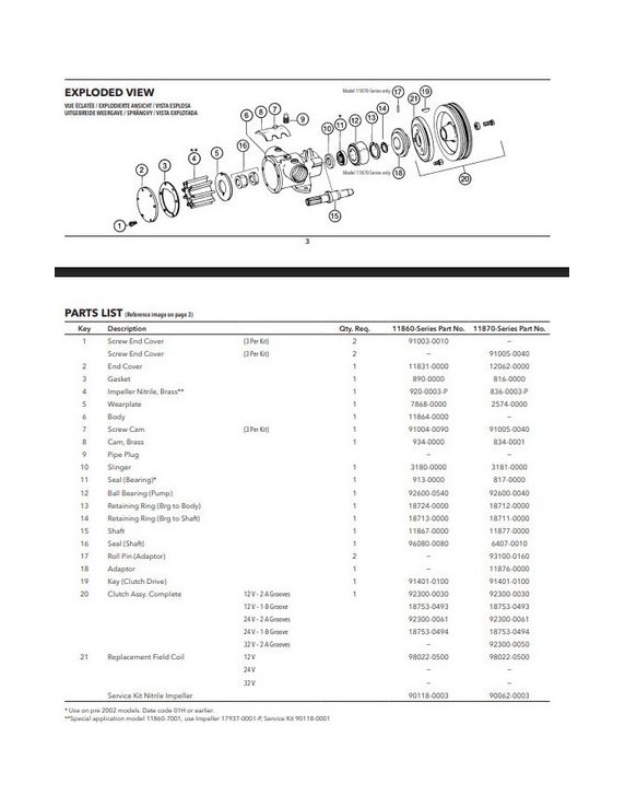 3180-0000 Jabsco KIT SLINGER