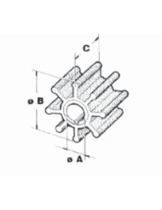 Neoprene outboard impeller key drive 2