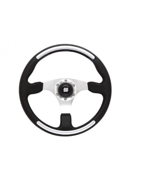 65995W Santorini stuurwiel zwart/zilver 350mm