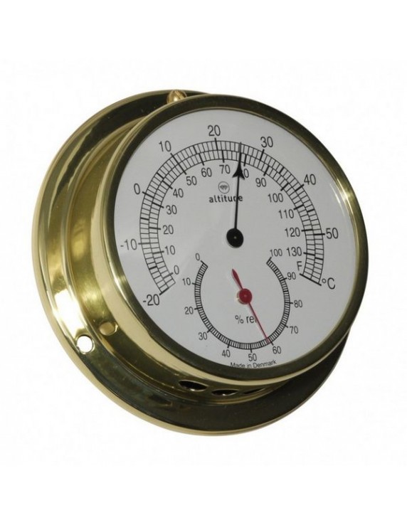 Thermometer / hygrometer Altitude messing Ø97 mm